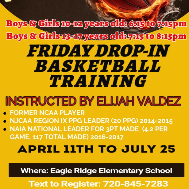 Basketball tryouts announcement for boys ages 10-17, with registration details and dates.